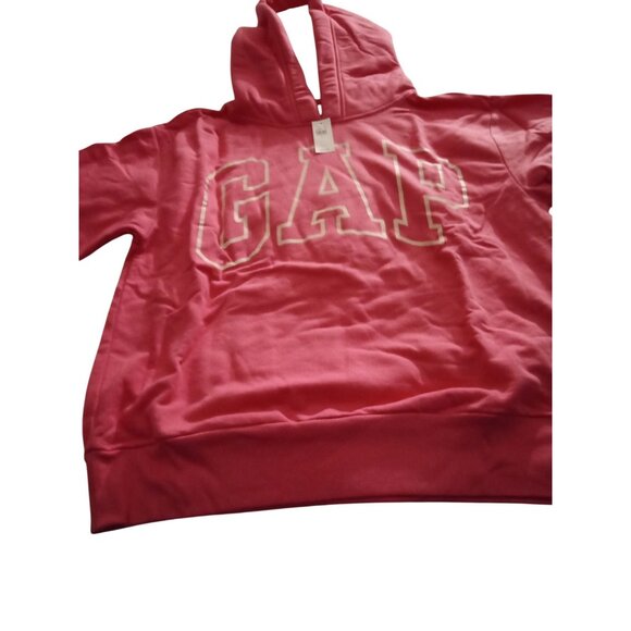 GAP Womens SIZE Large Pink Logo Hoodie Sweatshirt  Cotton Blend NWT - Picture 1 of 12